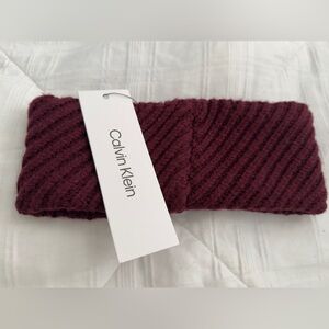 Calvin Klein Burgundy Knit Headband Ear Warmer